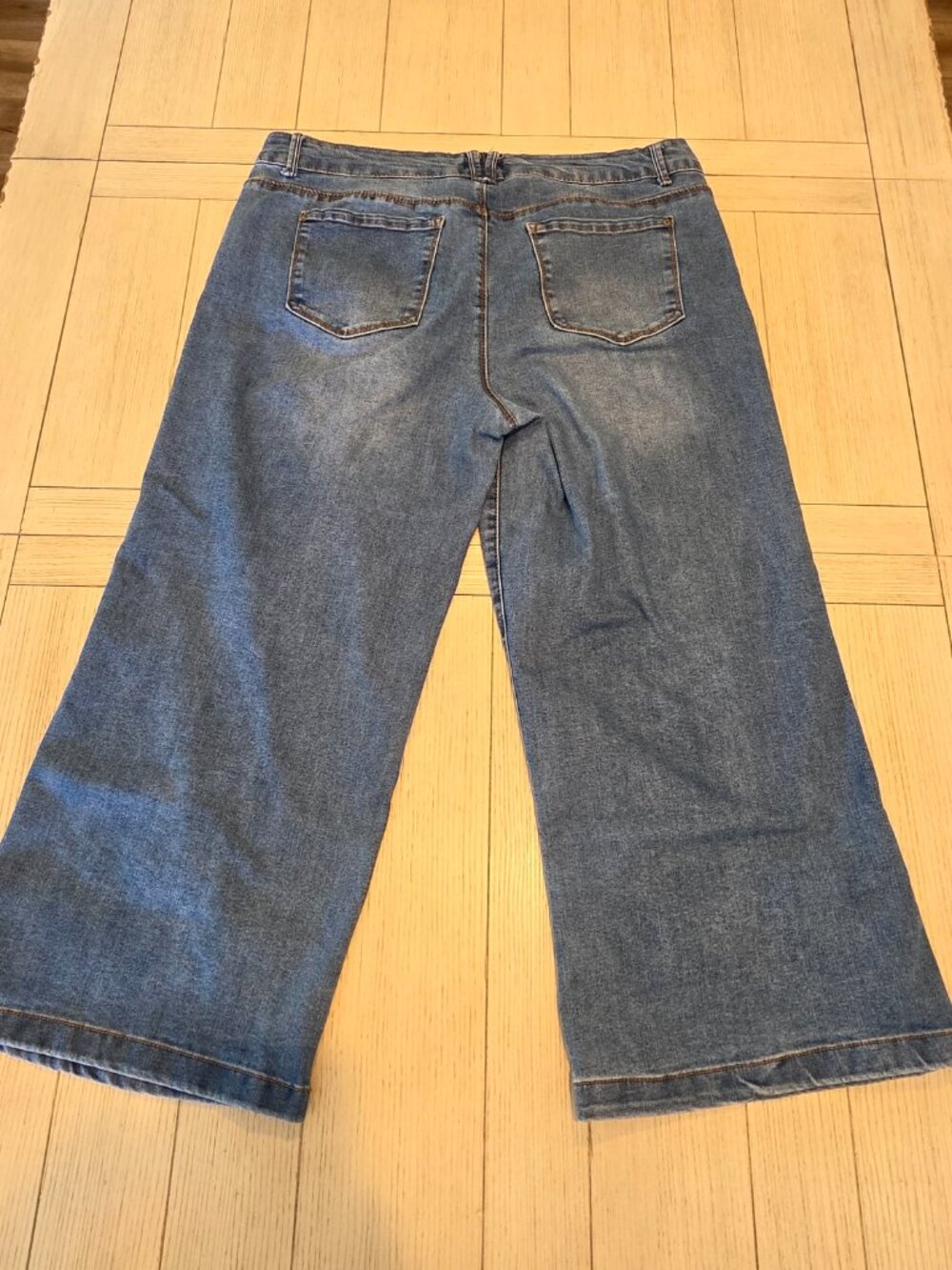 Curve Appeal French Riviera Wide Leg Crop Jeans Size 16 - Picture 6 of 7